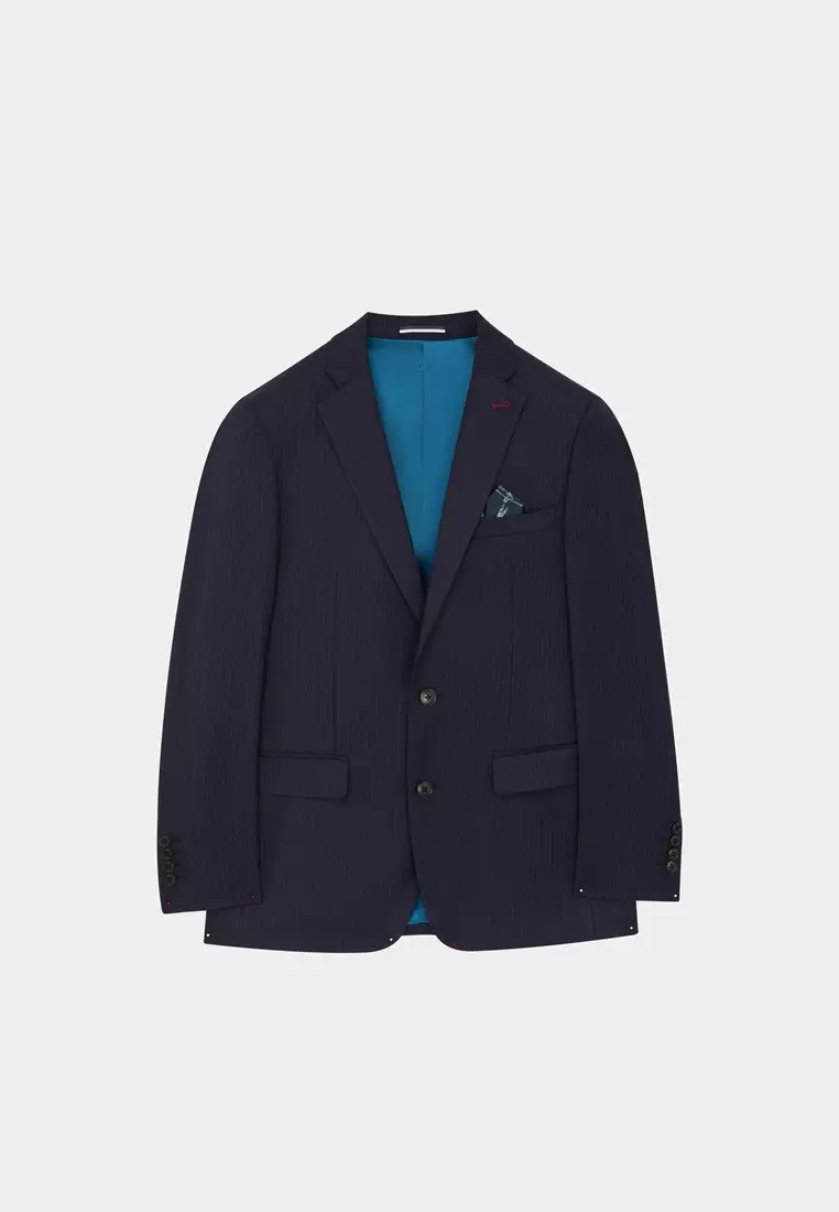 Midnight Blue Pinstripe Tailored Suit