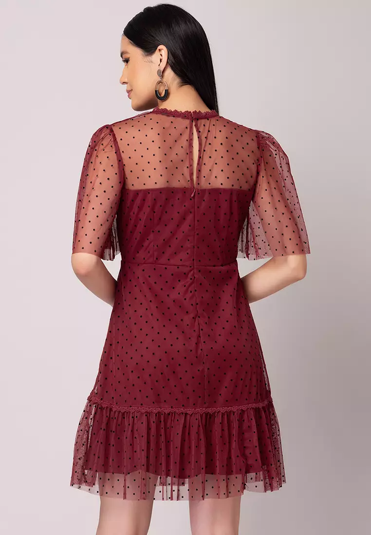Red Ruffled Mini Dress