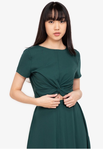 ZALORA BASICS green 100% Recycled Polyester Knot Detail Top 0D701AA106FF7DGS_1