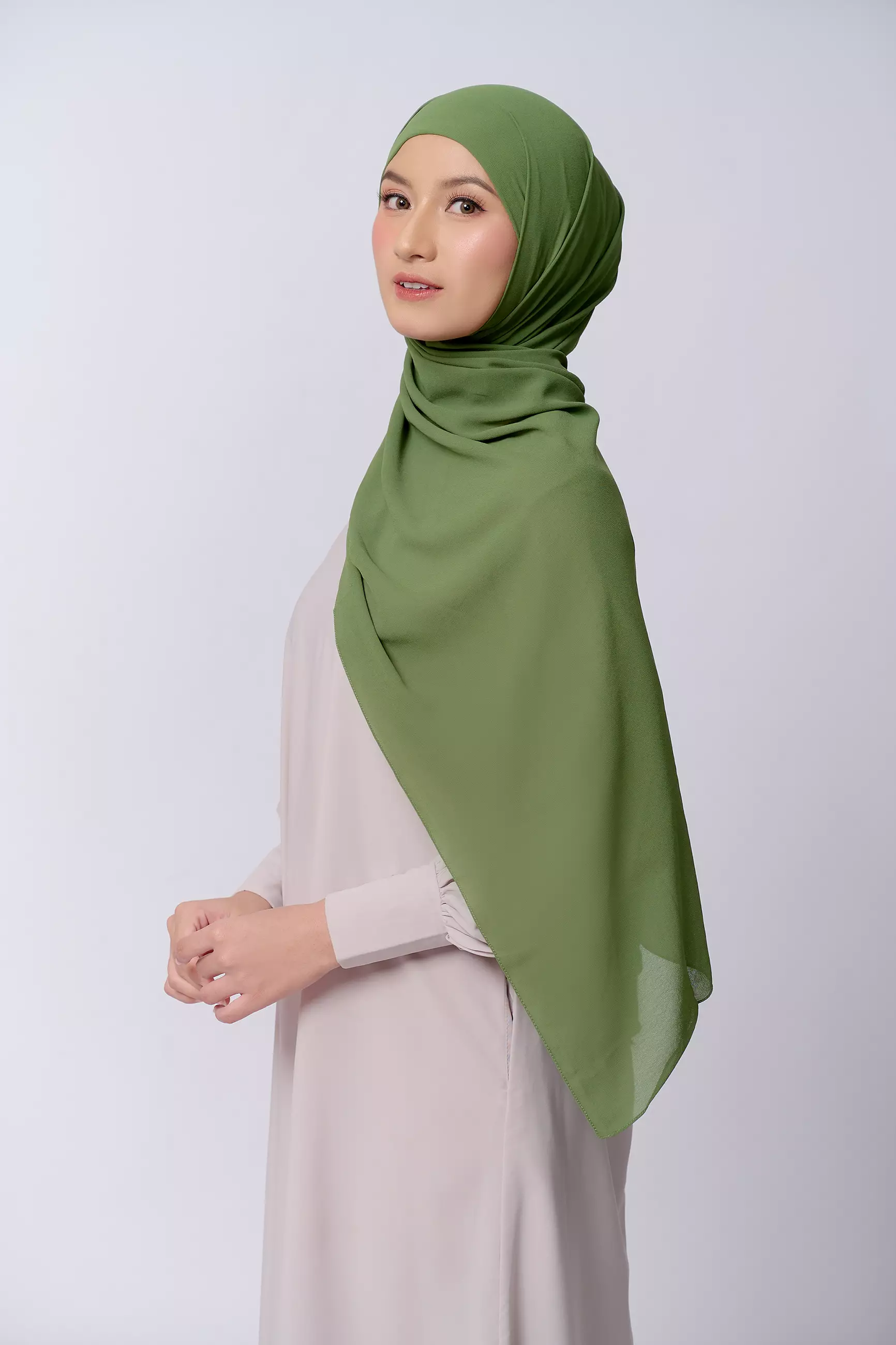 ZM Zaskia Mecca - Klavi Leaf Green Pashmina