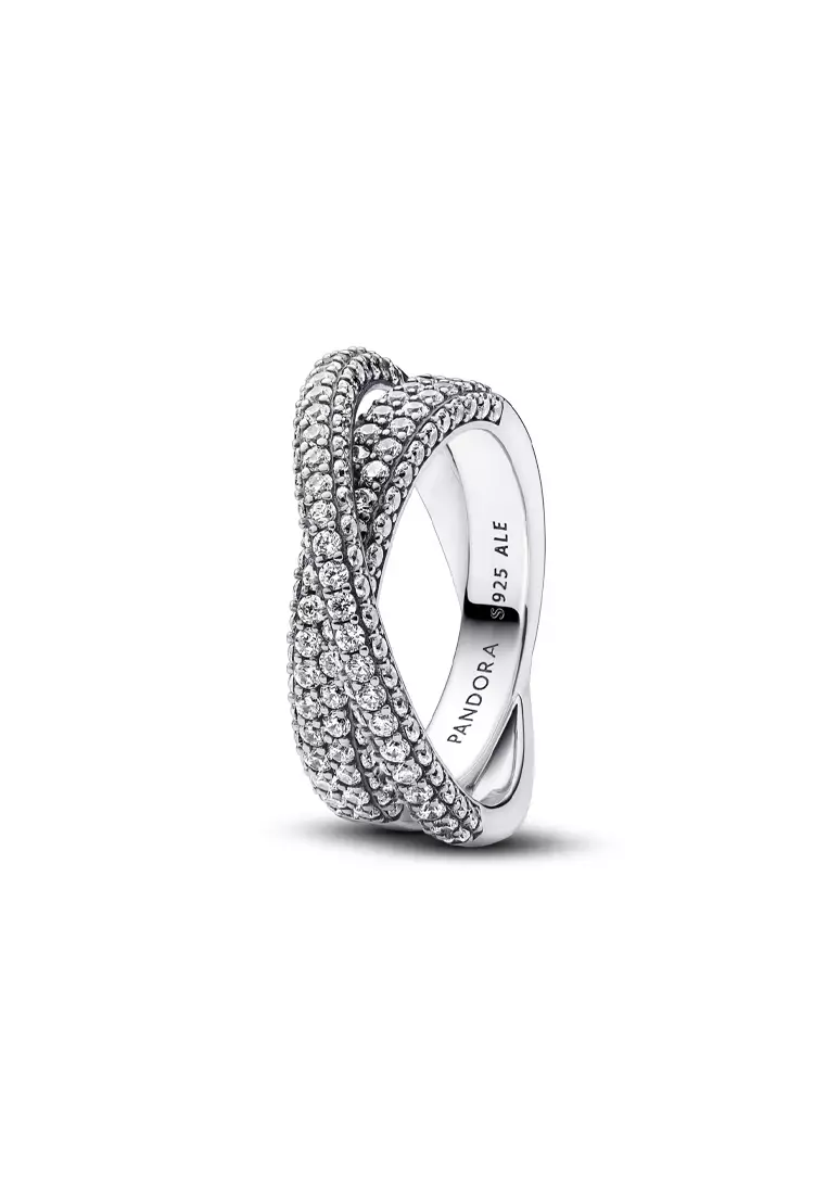 Pandora Timeless Pavé Crossover Dual Band Ring