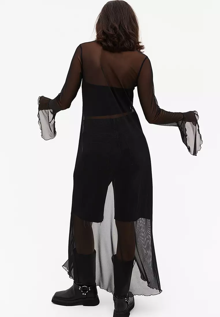 Long sheer cheap cardigan black
