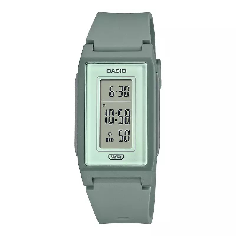 Jam Tangan Wanita Casio General LF-10WH-3DF Pop Digital Dial Sage Green Resin Band