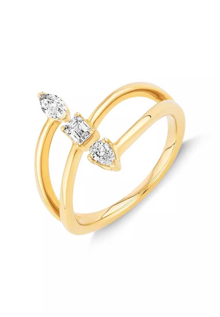 Buy Michael Hill 0.36 Carat TW Fancy Cut 3 Stone Stacked Ring in