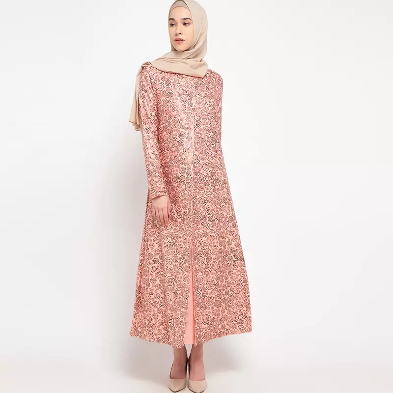 Amy Maxi Dress In Peach Print
