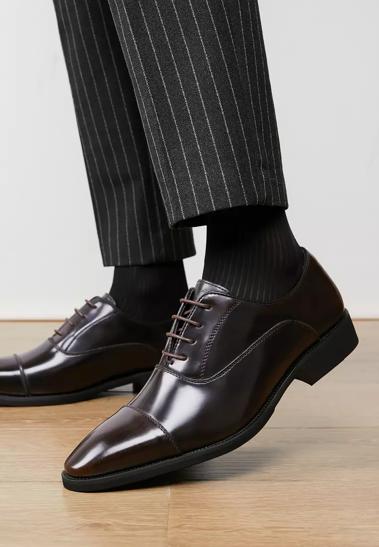 Glossy Leather Cap Toe Oxford Shoes KB22KB05-2