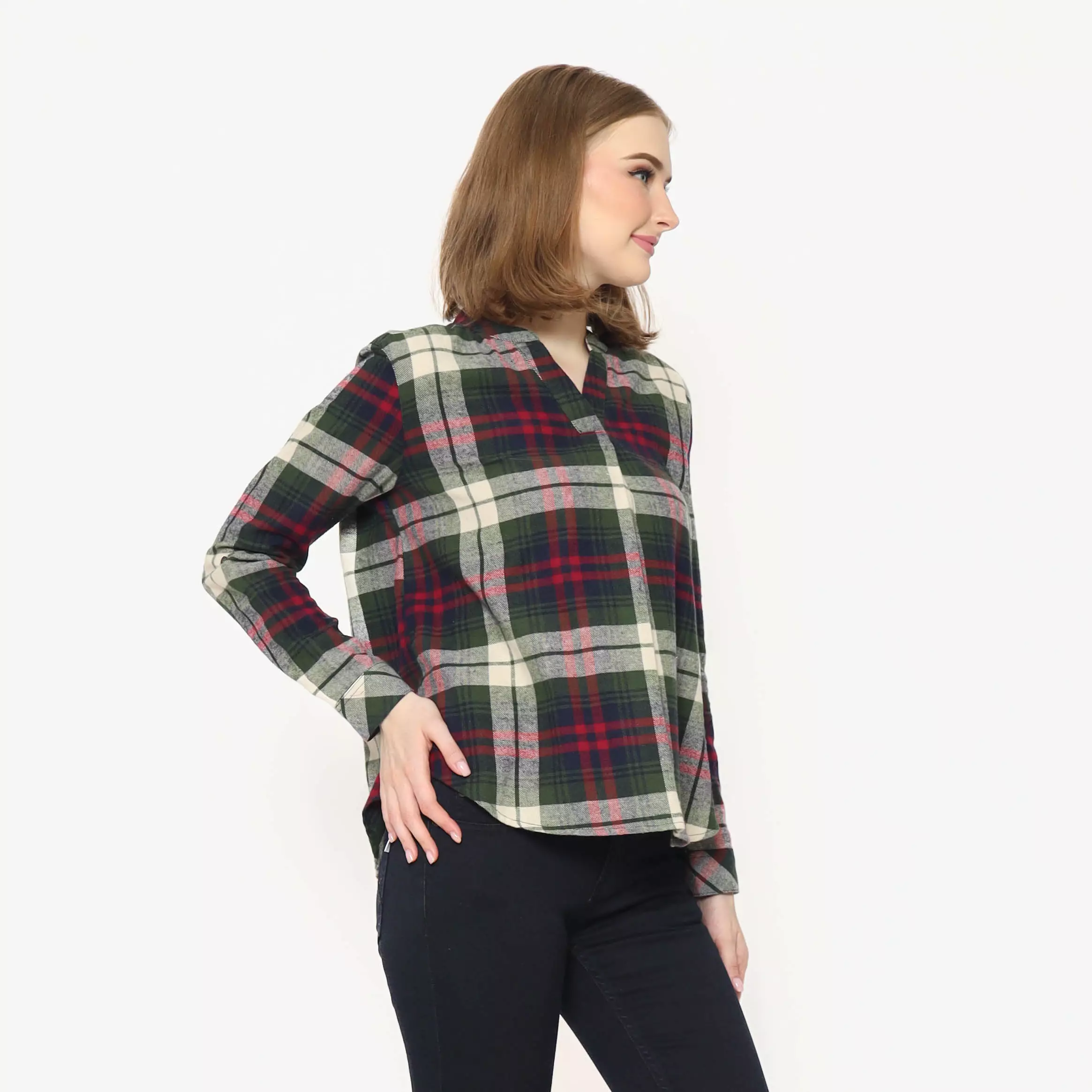 Elaina Flanel Blouse Green