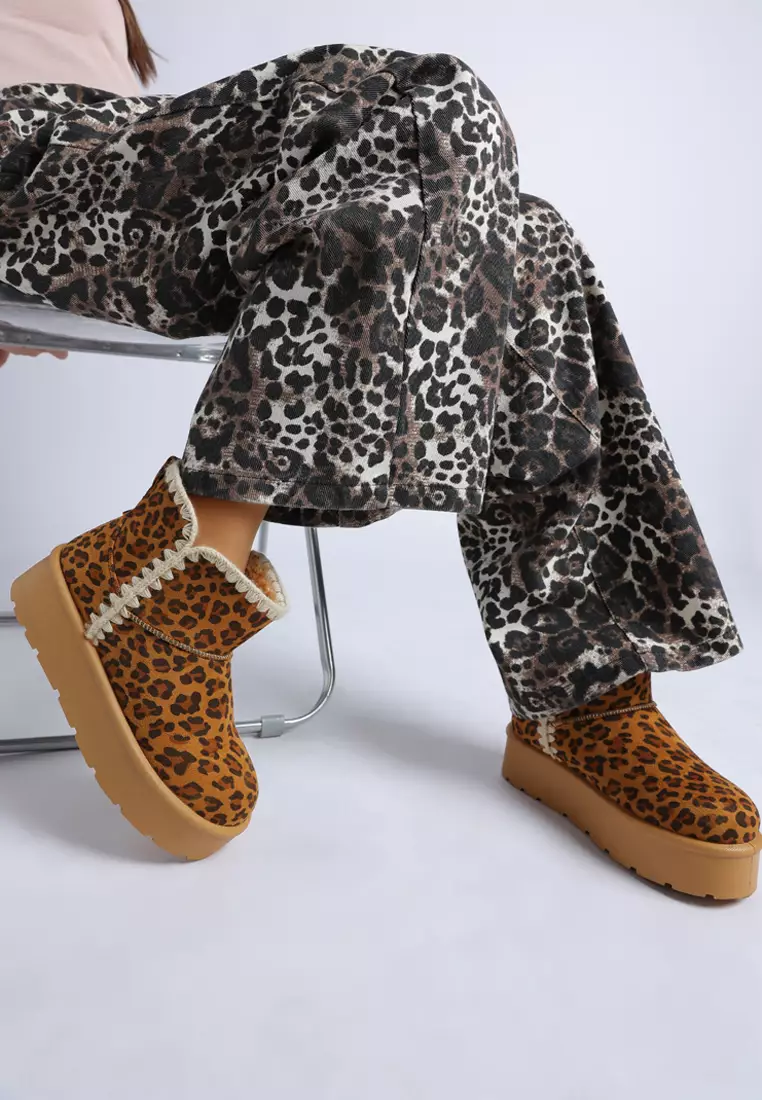 Leopard Print Snow Boots