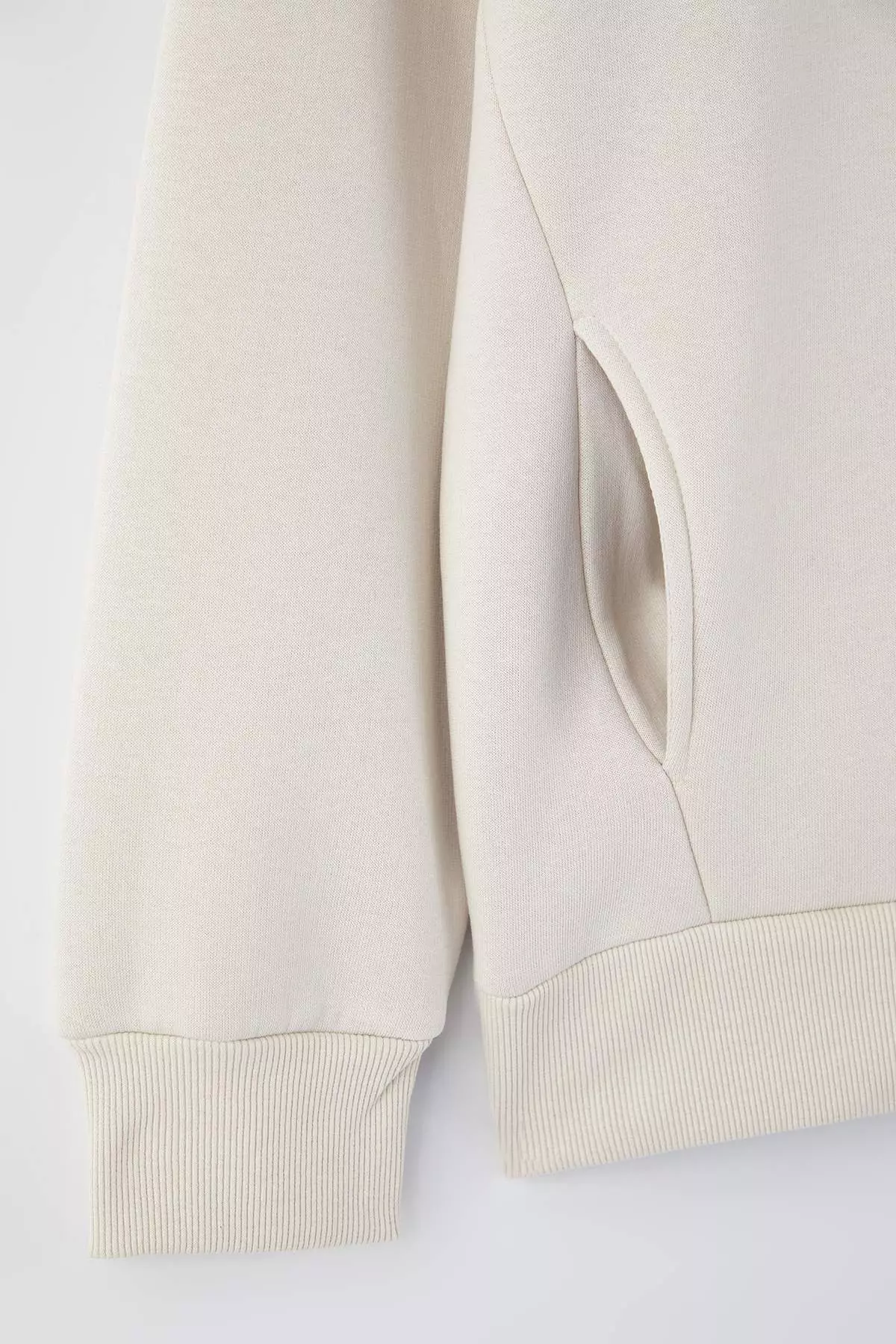 Teen Stone Hooded Back Angel Printed Thick Fleece Oversize Knitted Sweatshirt