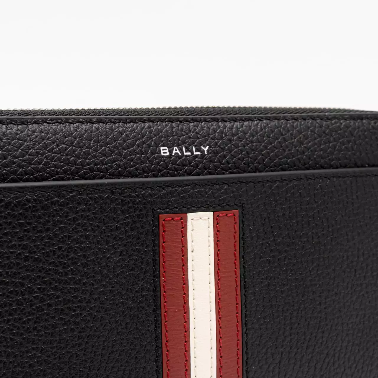 Ribbon Zip Around Wallet Black Red White