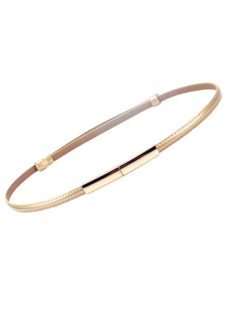 Thin gold belt top