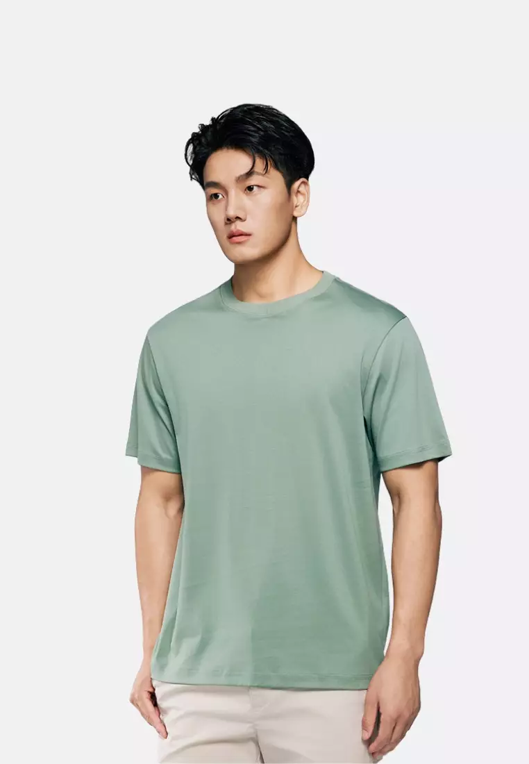Giordano Men Luxe Touch Regular Fit Mercerized Cotton Short Sleeve T-Shirt
