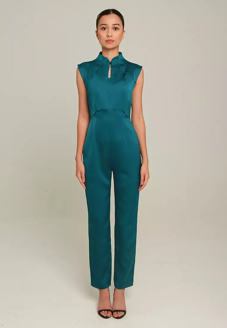 Mandarin 2025 collar jumpsuit