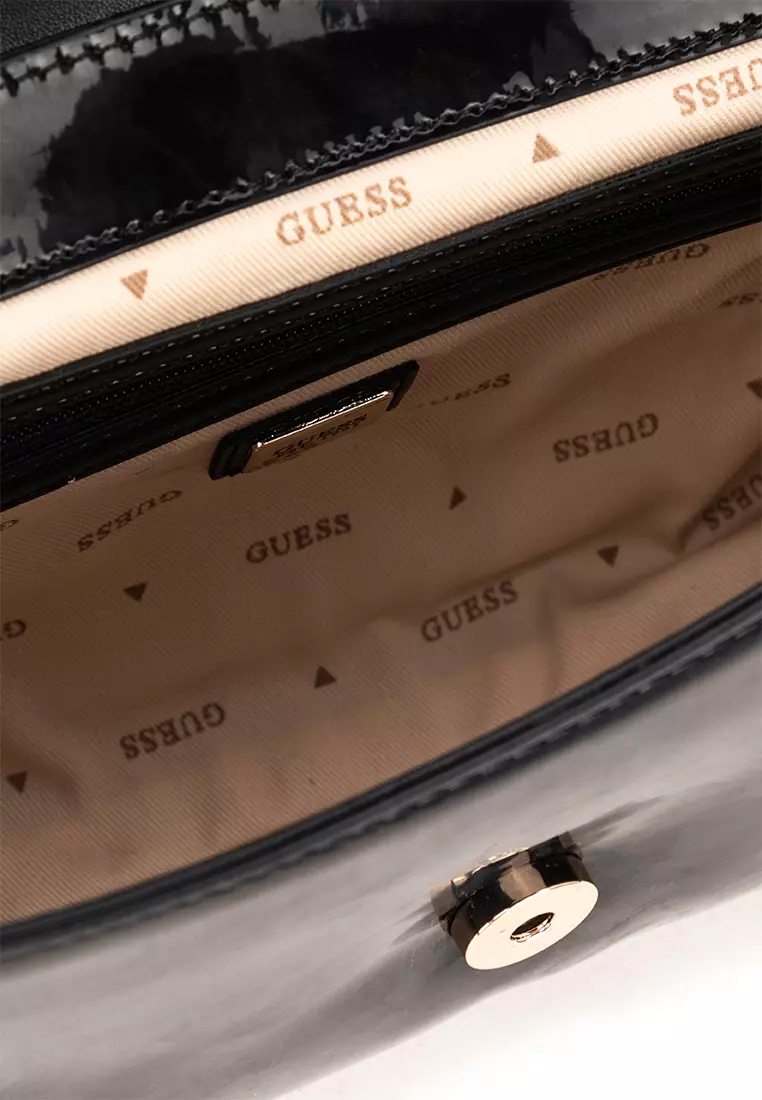 Guess Nolana Top Handle Flap in Brown