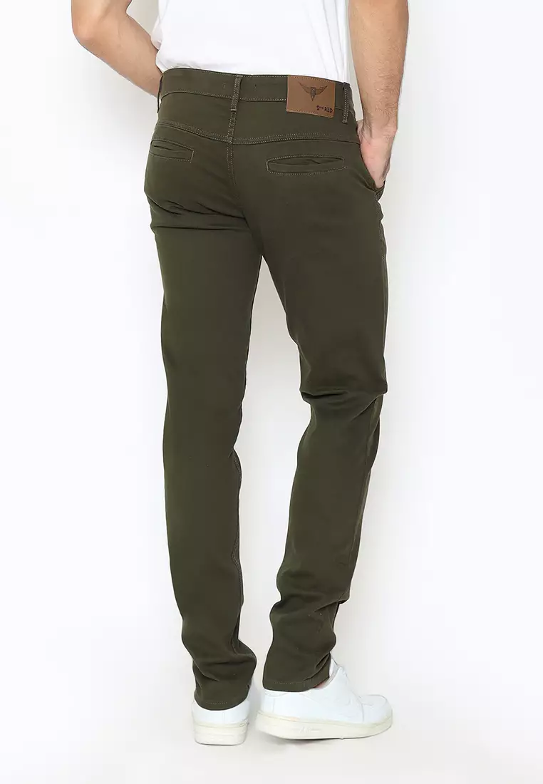 Long Pants Chinos Slim Fit Forever Dk Green