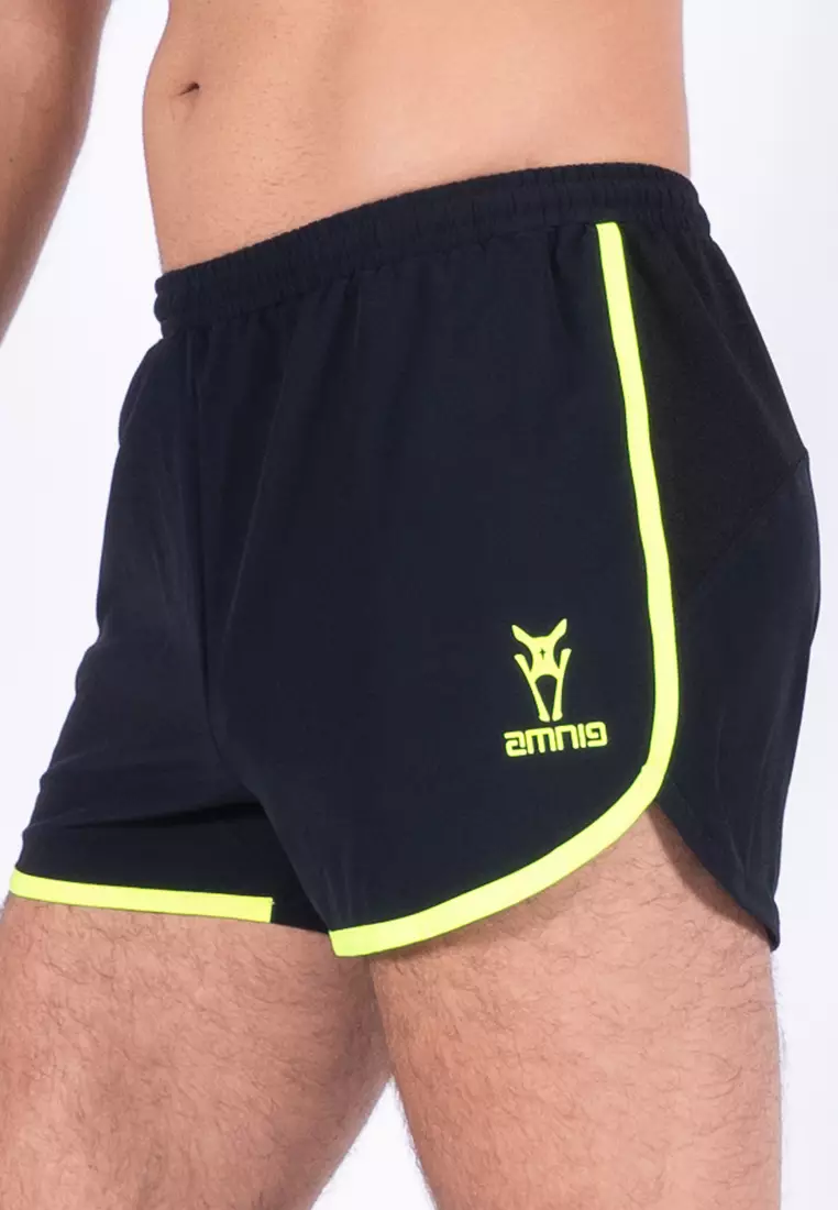 Amnig Men Aery 2" Running Shorts (Black)