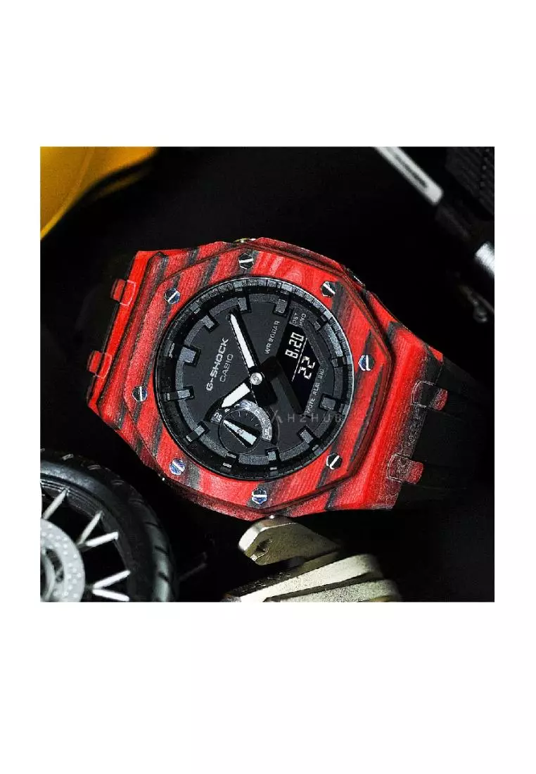 G shock red best sale strap