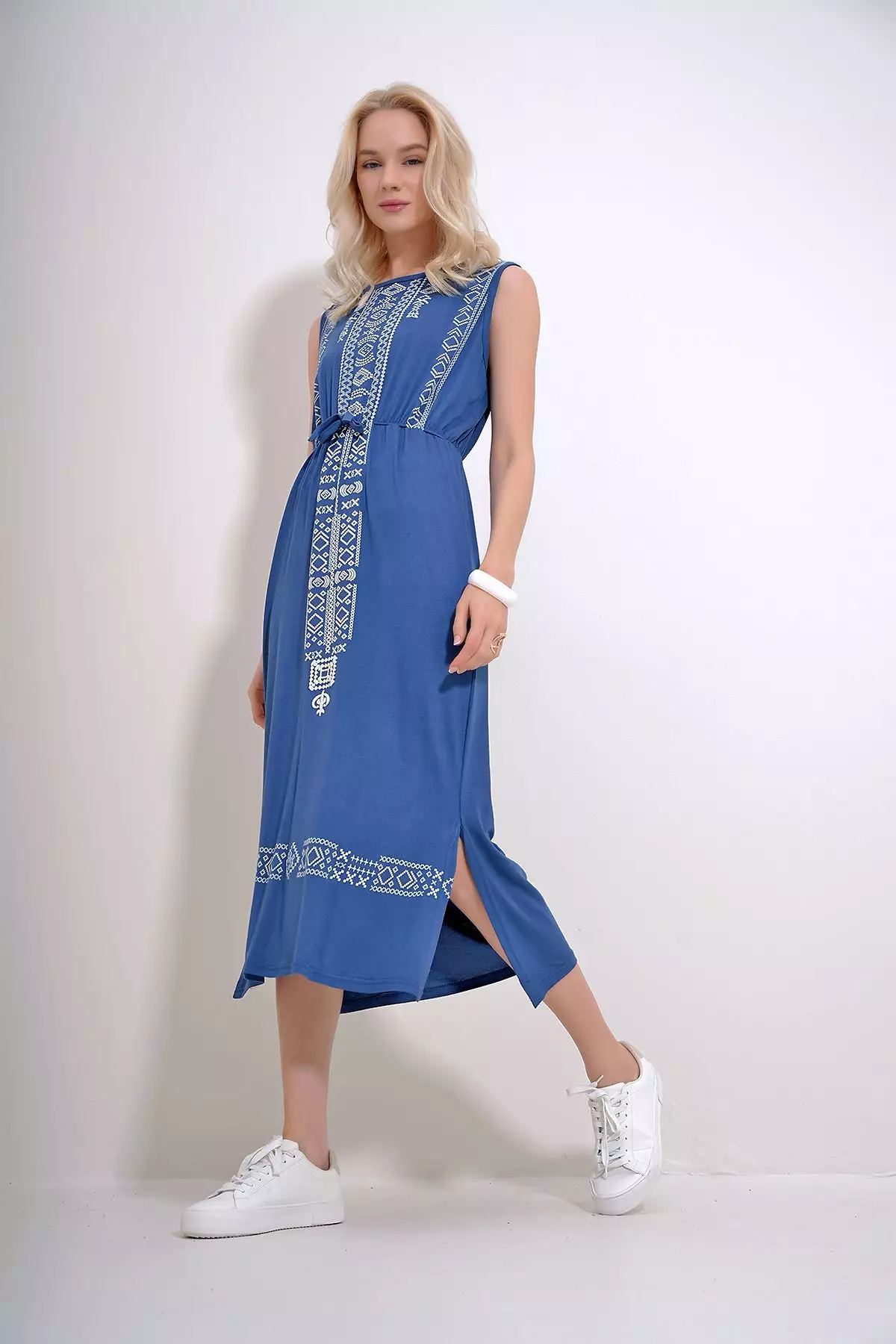 Sleeveless Slit Midi Dress