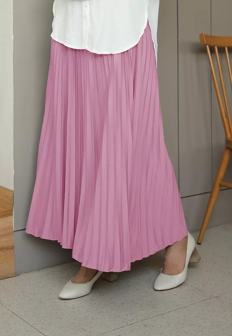 Cotton Bee - Rok Plisket Niana Aline Basic - Wild Orchid