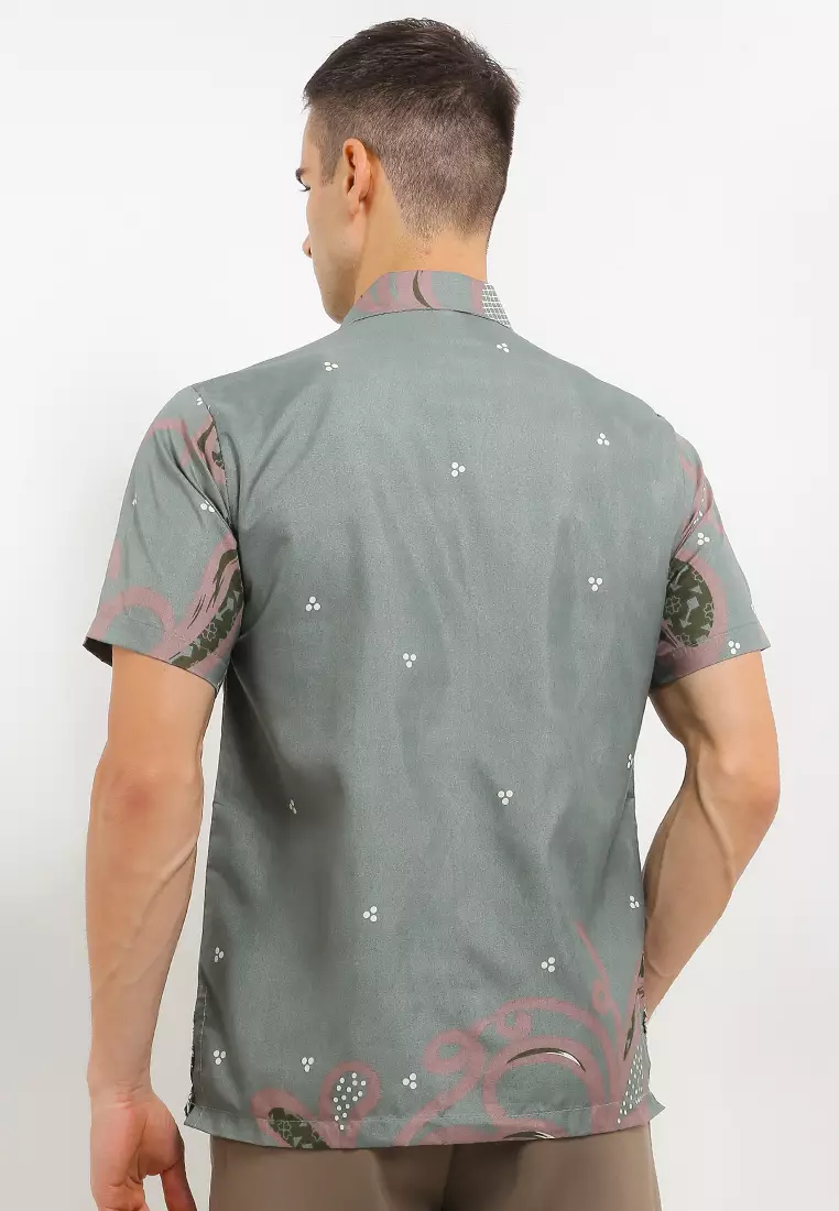 Mulyo Kemeja Batik Exclusive Premium Pria Casual Modern Lengan Pendek
