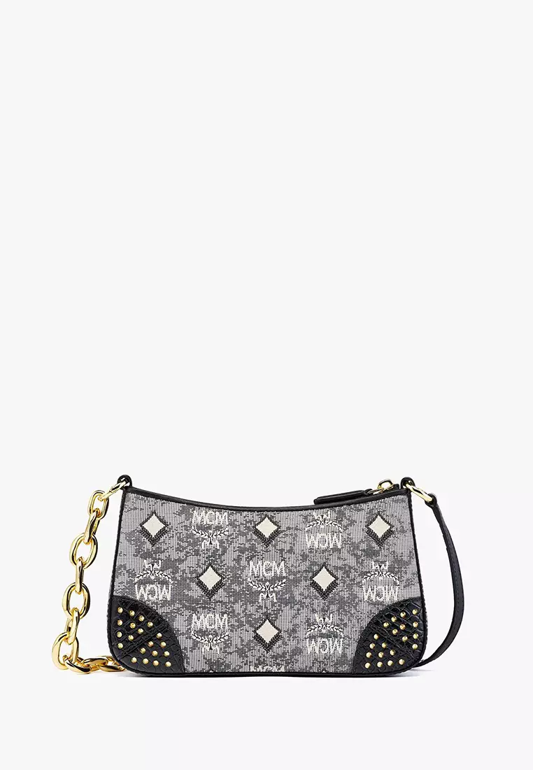 Shoulder Bag in Studded Vintage Monogram Jacquard