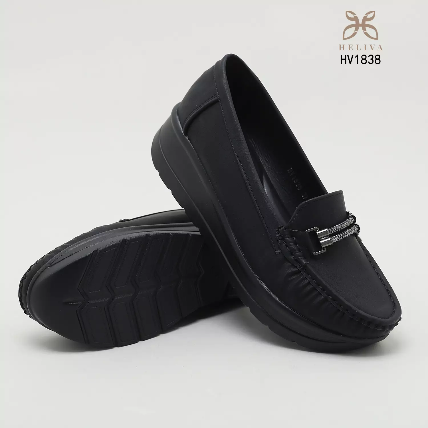 Heliva Denis Wedges Shoes Office Lady Looks With Braided Chain