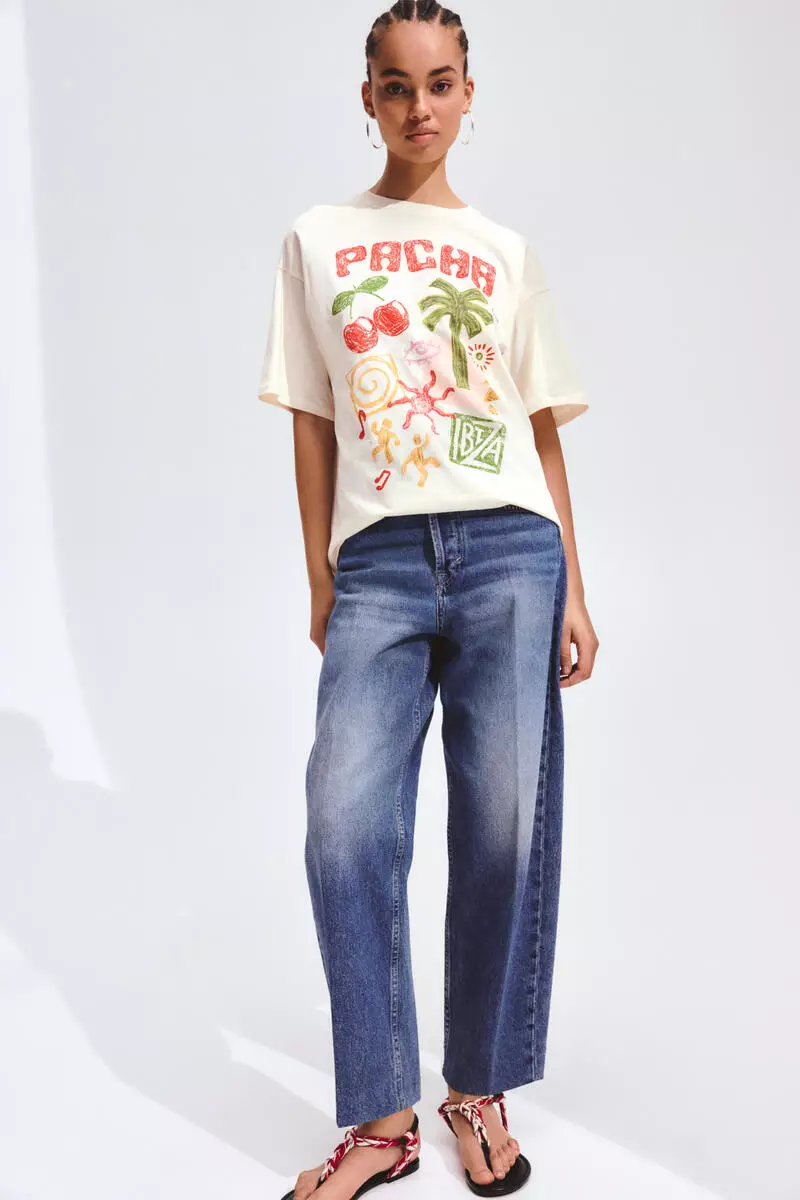 Oversized print-motif T-shirt