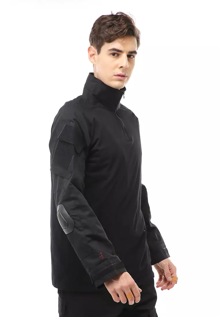 Clover Pakaian Baju Airsoft Paintball Military Long Sleeve Material Soft Fabric ORIGINAL - Black