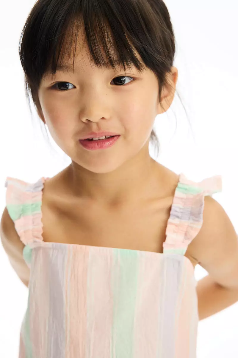 2-piece frill-trimmed cotton set