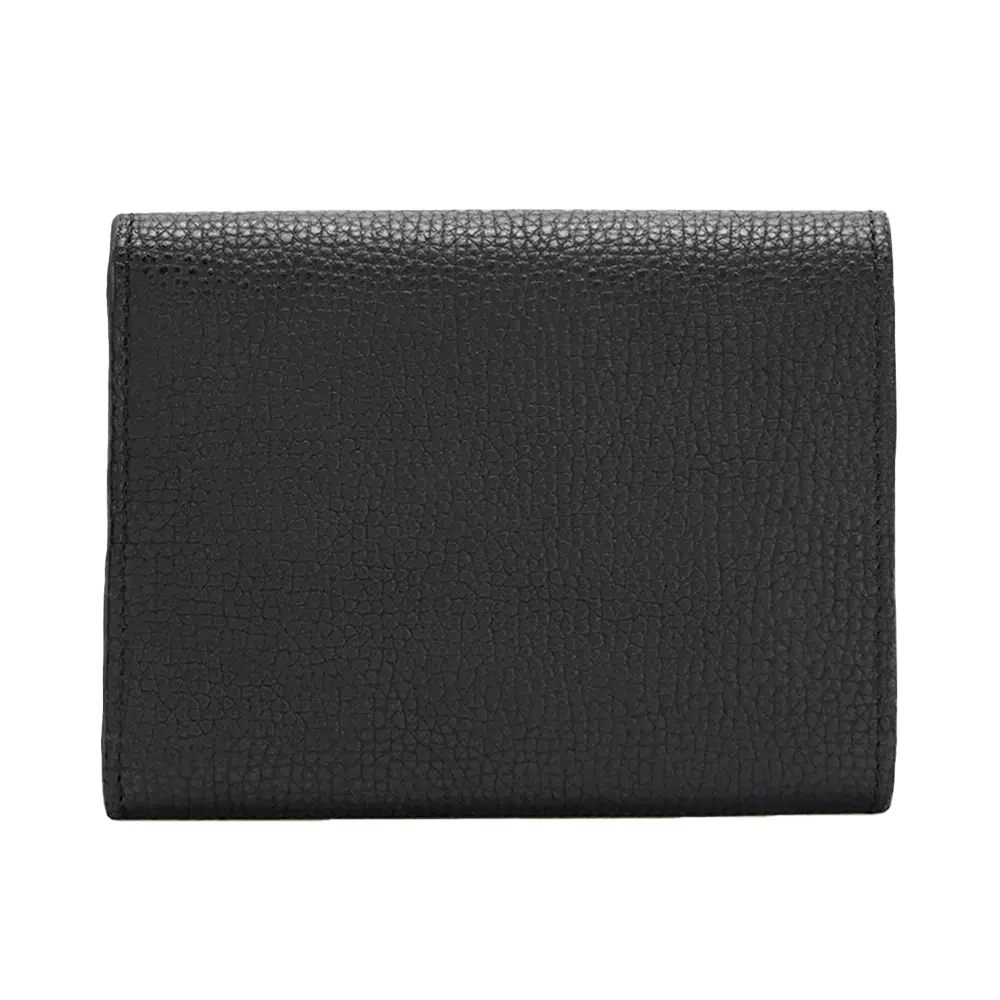 Anagram Pebble Grained Calfskin Trifold Wallet Black