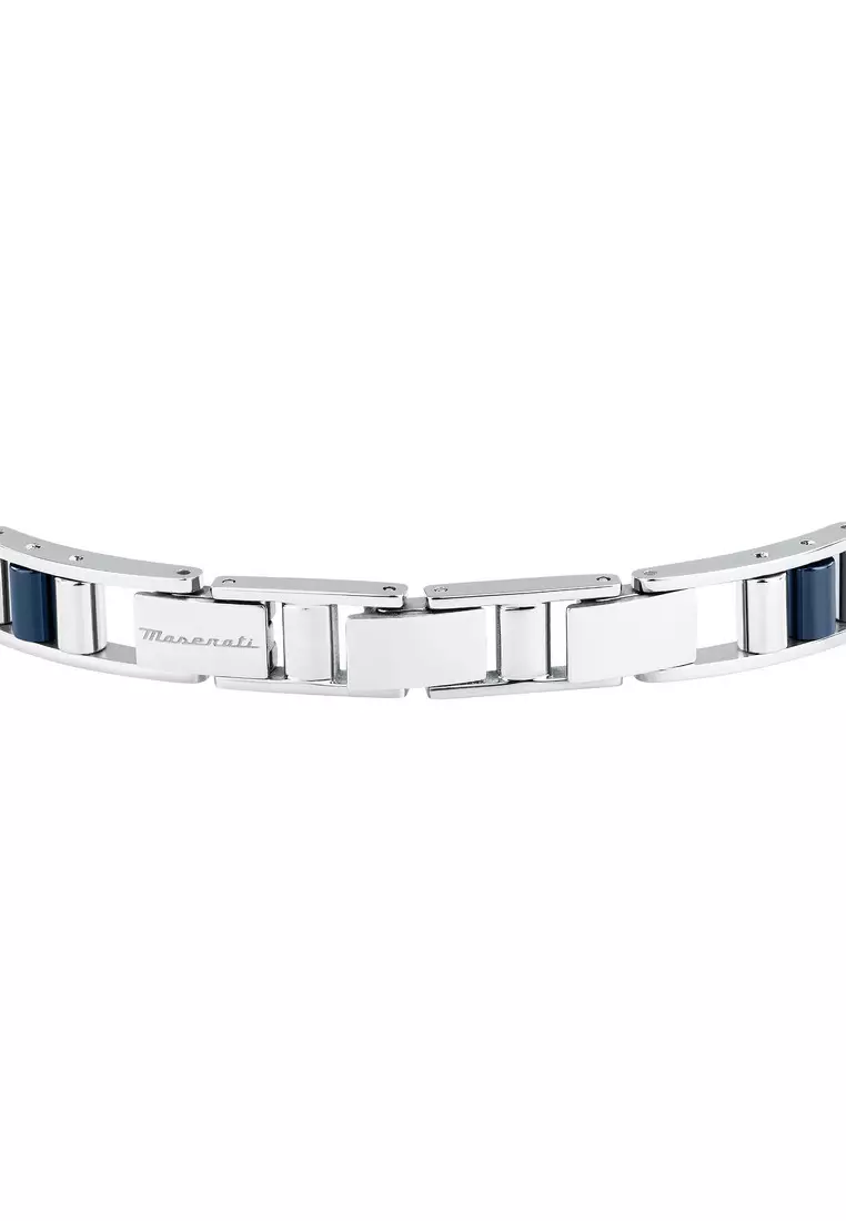 MASERATI Jewels 215mm Men's Stainless Steel, Ceramic Bracelet, Ceramic Blue, JM225ATZ55 (Adjustable)
