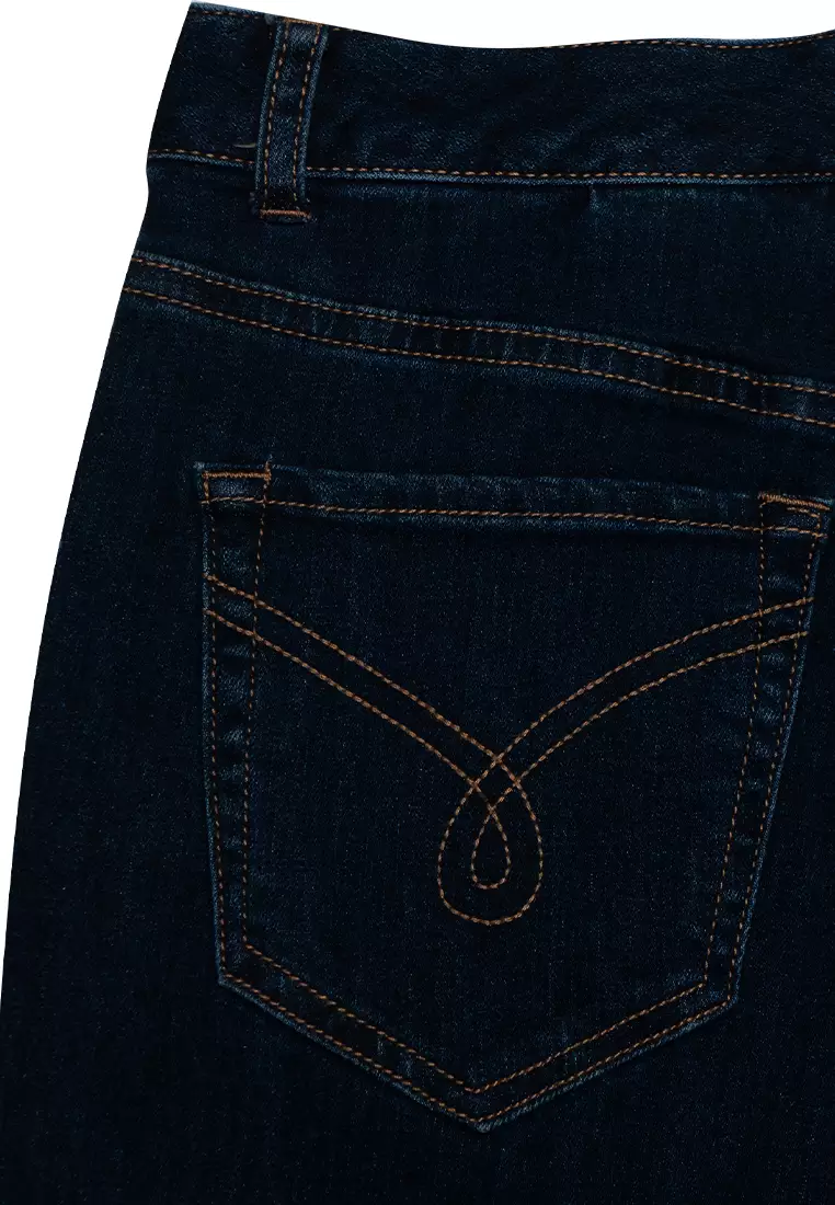 Women's High Waist Regular Tapered Fit Cropped Denim Pants