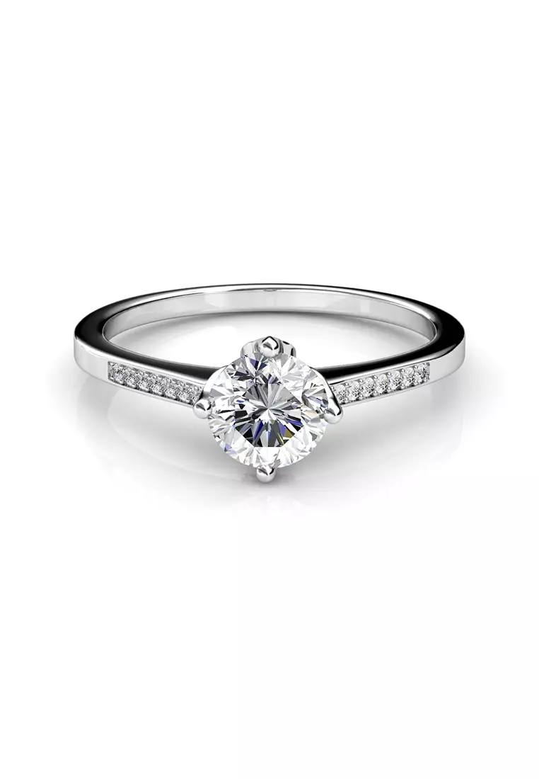 White gold sale princess ring