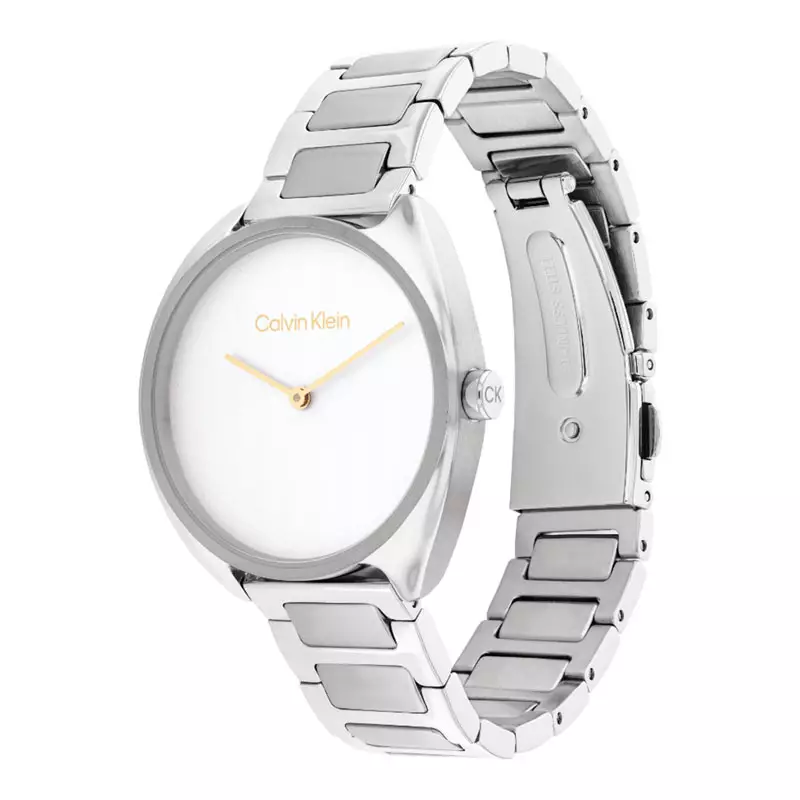 Jam Tangan Wanita Calvin Klein Adorn 25200275 Ladies Silver Dial Stainless Steel Strap