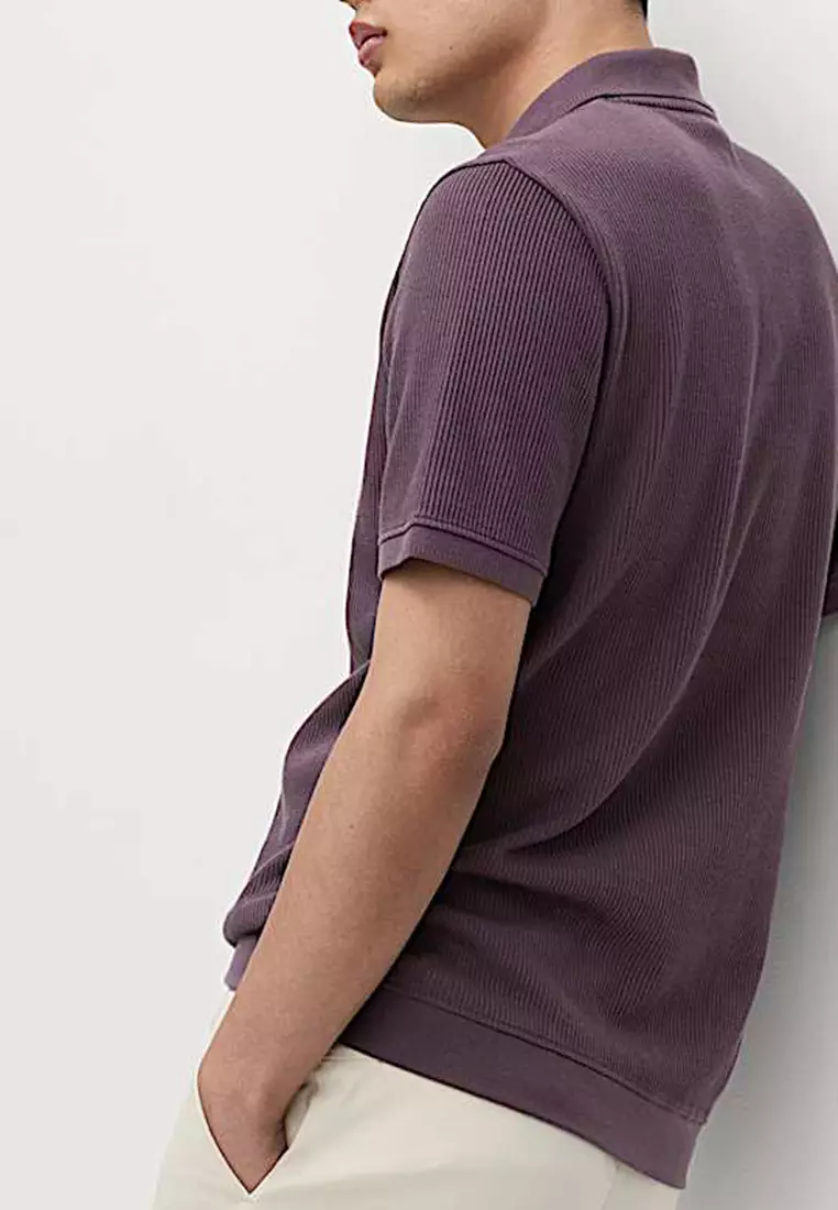 Pure Cotton Textured Polo Shirt
