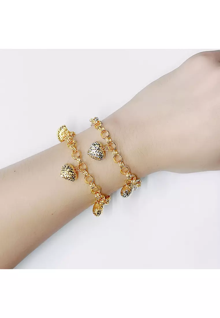916/22K Gold Kendi Bracelet with Love T95