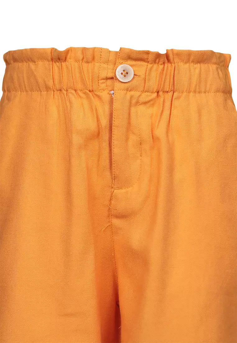 Pito Dito Girl Bellonda Celana Pendek Katun Anak Perempuan Motif Polos Warna Orange - Size 4