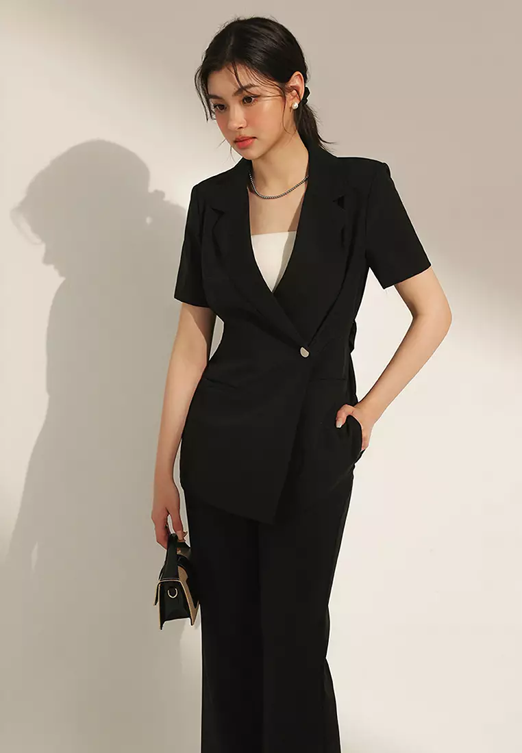 Buy AIR SPACE Short Sleeve Belted Blazer 2025 Online ZALORA