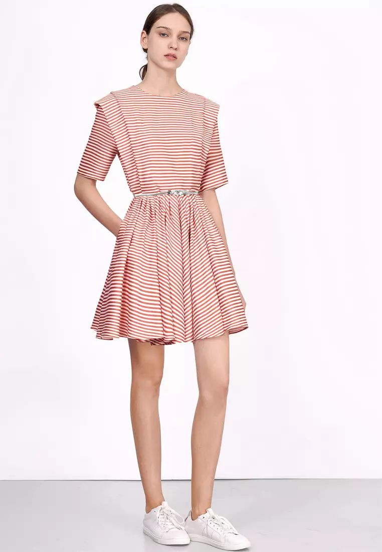 Stripe Boxy Gather Dress