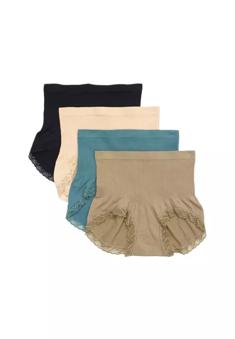 Buy Kiss & Tell 4 Pack Premium Sally High Waisted Compression Panties