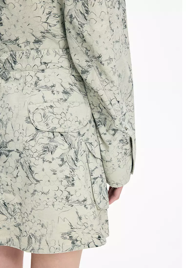 Cotton Pattern Element A-line Short Skirt