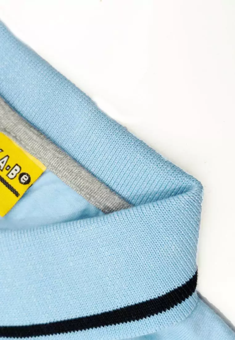 Wakakids Baju Anak Laki Laki Atasan Kaos Kerah Polo Shirt Motif Florida 4190 Biru Muda