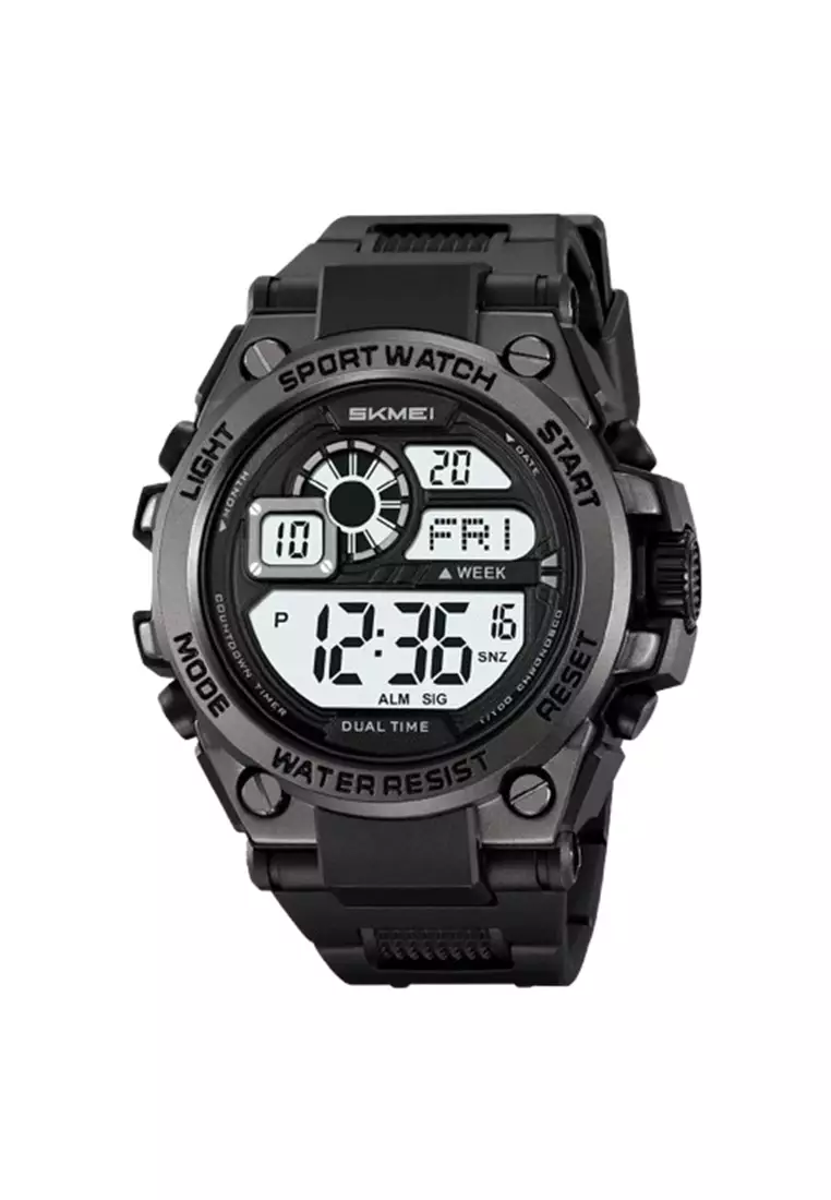 Jam Tangan Pria SKMEI 2318 Analog Digital Water Resist ORIGINAL - Black White