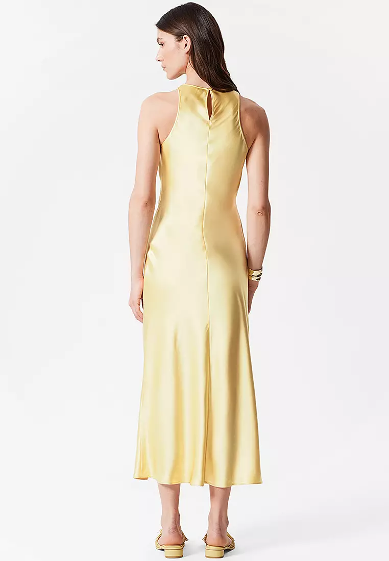 Sleeveless Satin Midi Dress