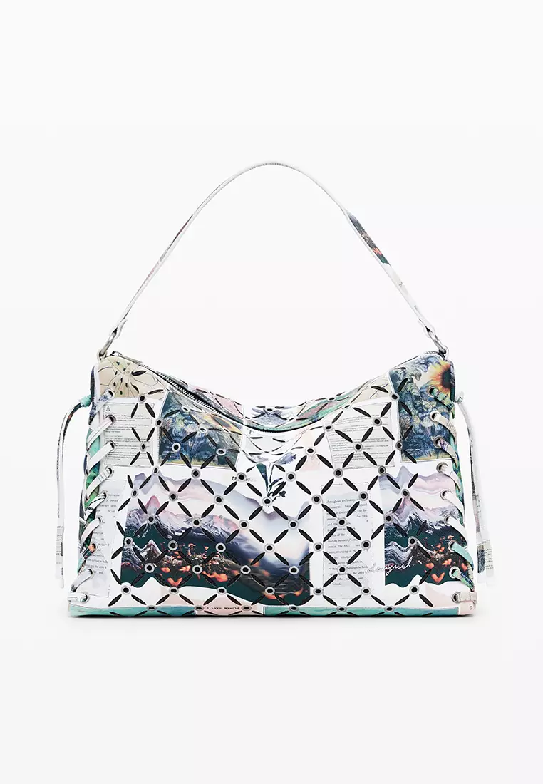 Medium Collage perforated crossbody bag