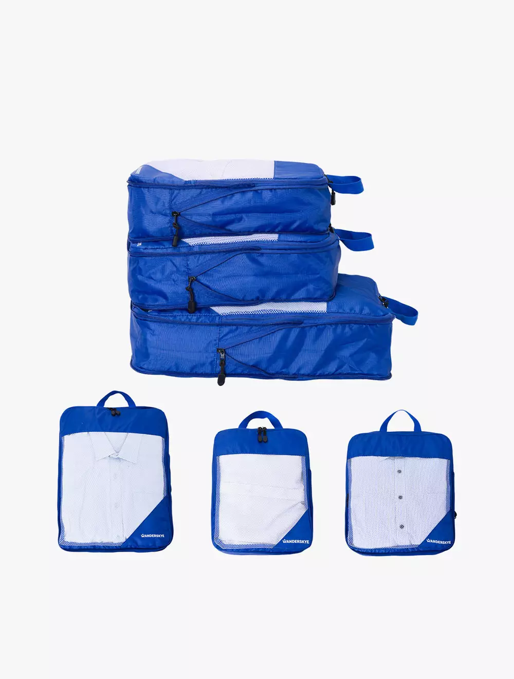 Wanderskye Compression Packing Cubes - Set of 3 Royal Blue - Black