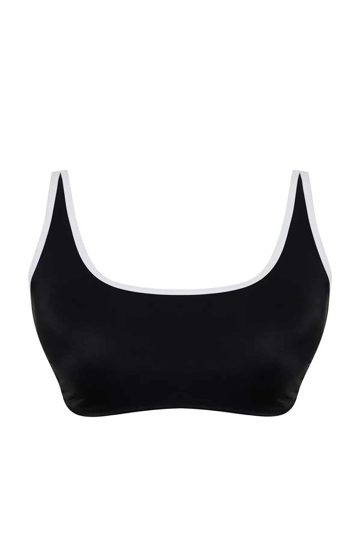 Plus Size Contrast Piping Detail Bikini Top