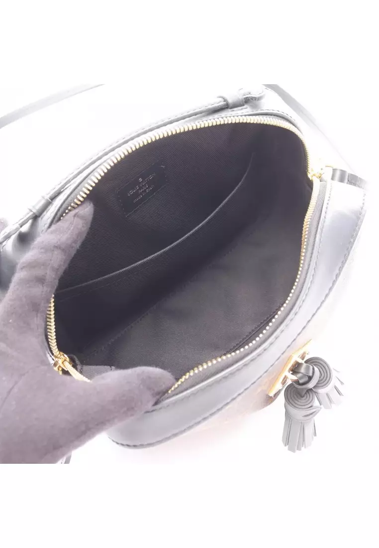 Pre-Loved Louis Vuitton Saintonge monogram Noir 2WAY Shoulder bag PVC leather Brown black