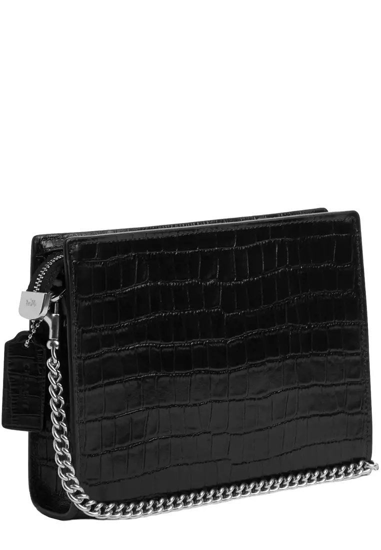 Buy Coach Slim Croc-Embossed Leather Crossbody Bag in Black