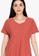 Freego orange Stripe Slub Poly Cotton T-Shirt with High-Low Hemline DF261AA4639C8CGS_3